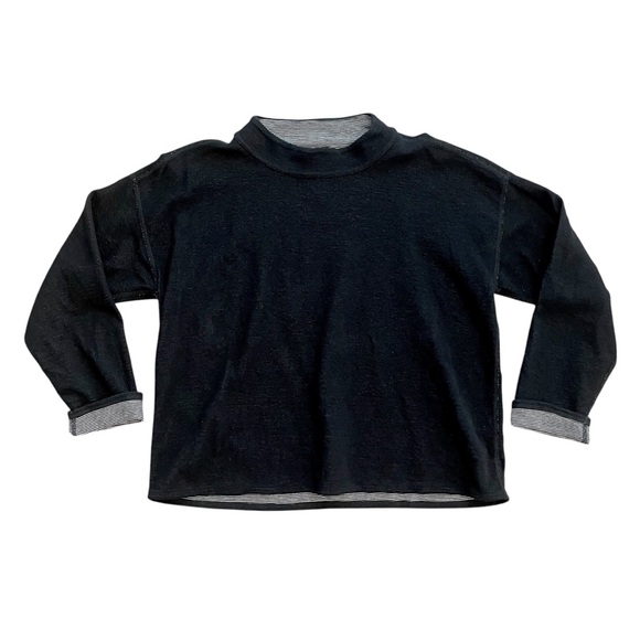 Eileen Fisher Doubleknit Organic Cotton Reversible Mock Neck Top - Picture 3 of 13